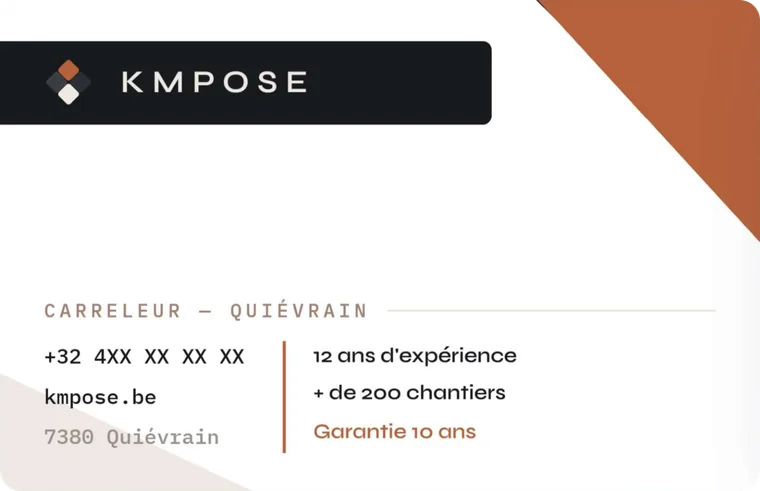 Proposition de carte de visite KMPOSE, version Angles