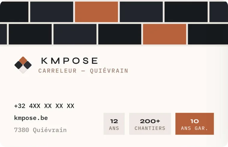 Proposition de carte de visite KMPOSE, version Appareillage