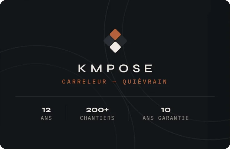 Proposition de carte de visite KMPOSE, version Arcs gaufrés