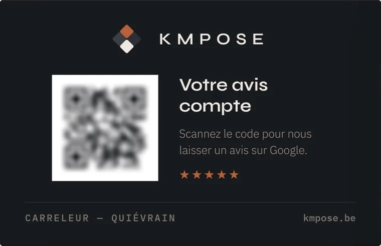 Proposition de carte de visite KMPOSE, version Avis, anthracite