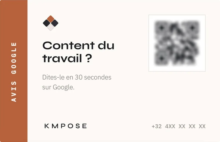 Proposition de carte de visite KMPOSE, version Avis, chaux