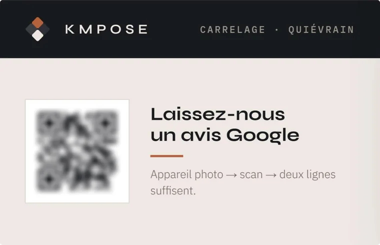 Proposition de carte de visite KMPOSE, version Avis, craie
