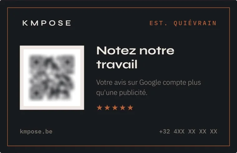 Proposition de carte de visite KMPOSE, version Avis, filet