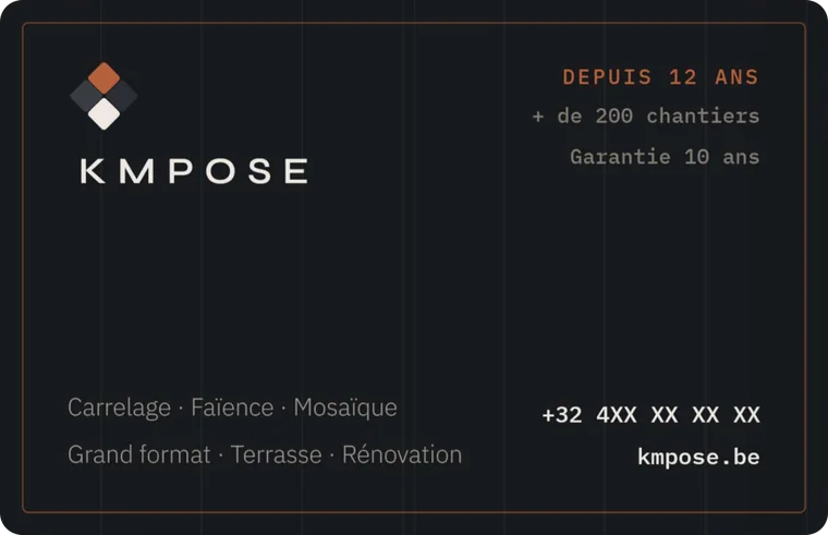 Proposition de carte de visite KMPOSE, version Cadre fin